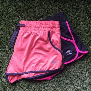 2 pairs of umbro shorts athletic